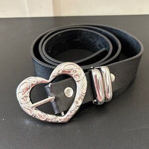 Heart Buckle Black Belt
